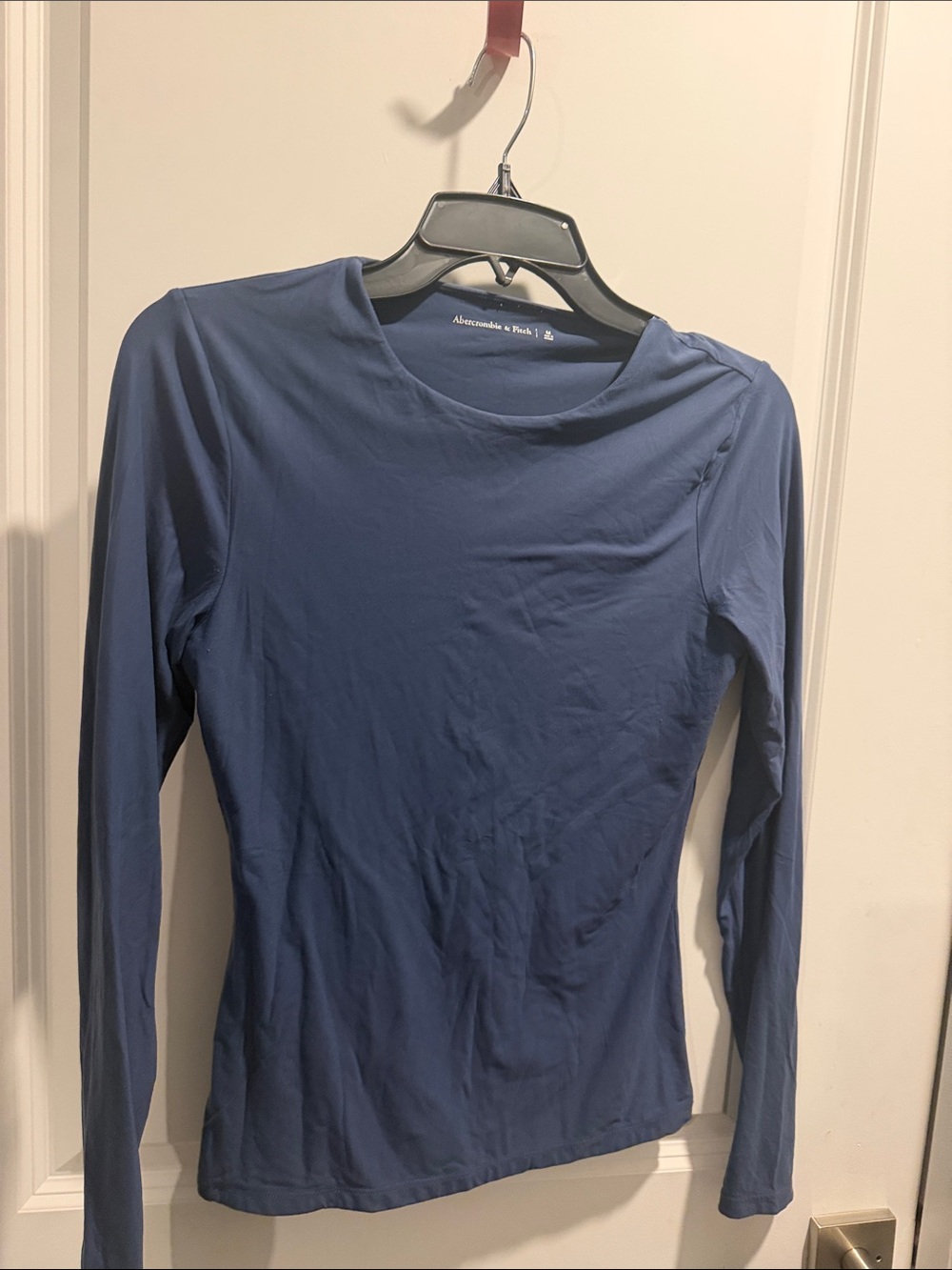Abercrombie & Fitch Long-Sleeve Crew Neck Top - Deep Blue